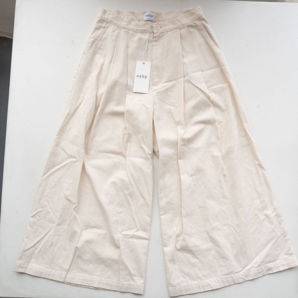 ESBY Nikita Wide Leg Culotte Pants in Natural